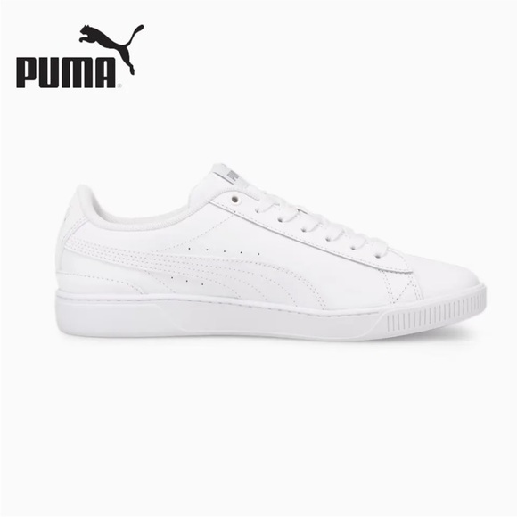 Women's Puma Vikky v3 Leather Trainers 383115_02 White Silver  US9.5 UK7 EUR40.5 - Picture 7 of 7